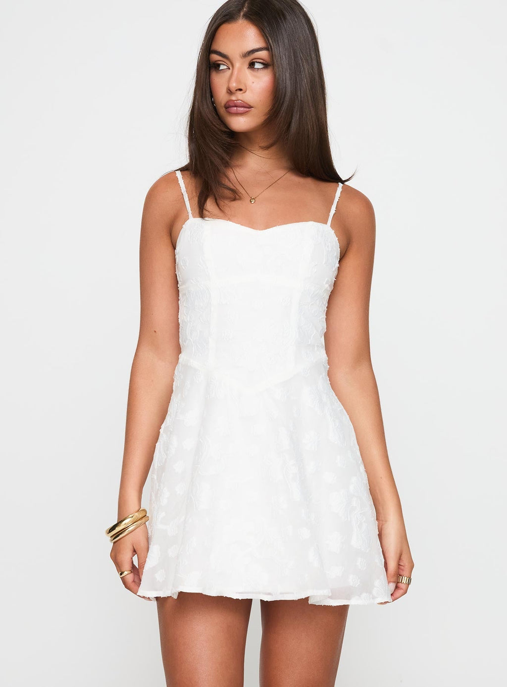 DressNovel New Chapters Broderie Mini Dress White