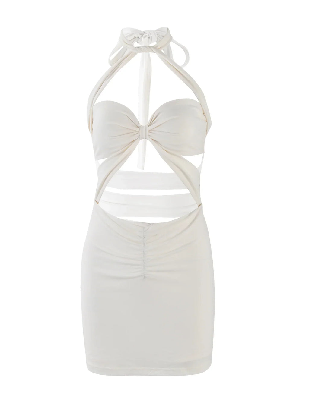 TAMSIN MINI DRESS - WHITE : OFF WHITE : IVORY