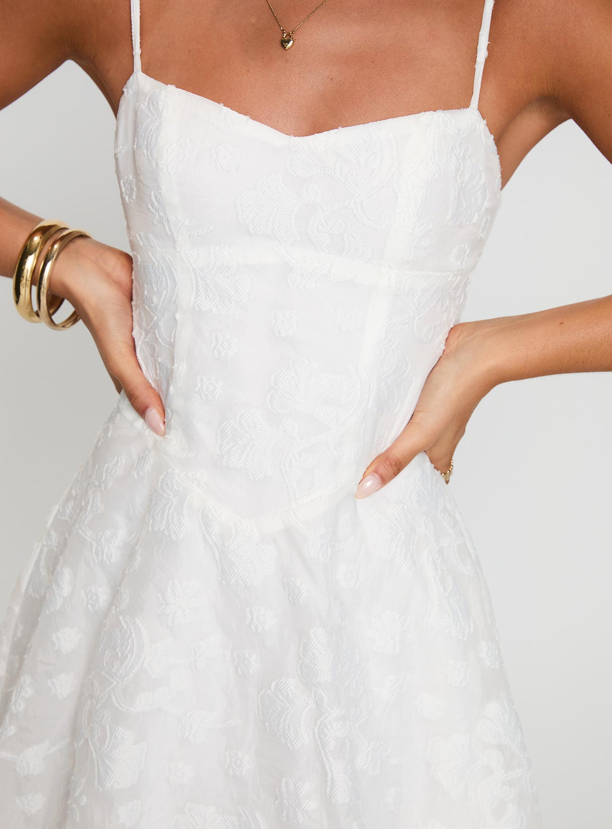 DressNovel New Chapters Broderie Mini Dress White