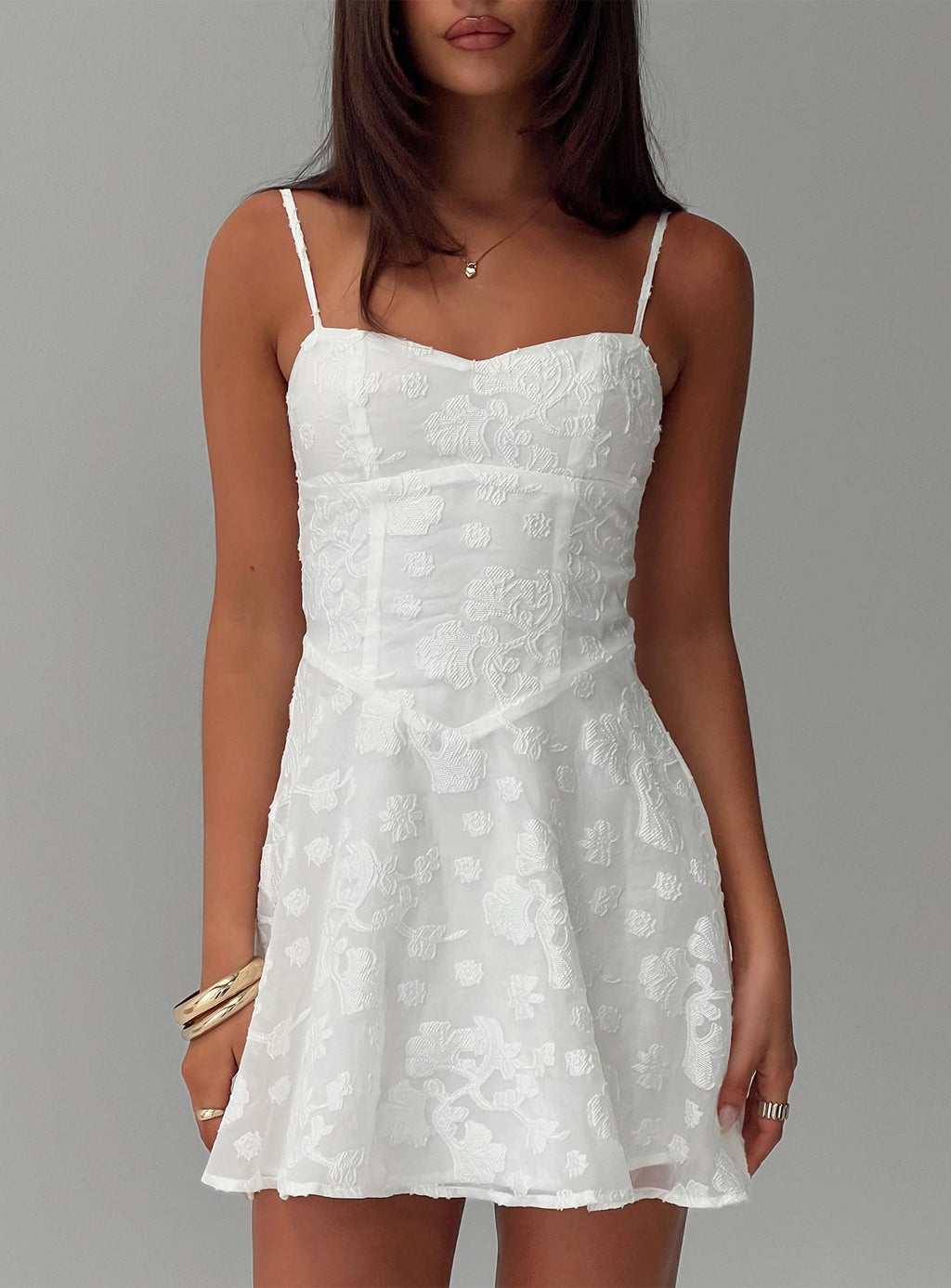 DressNovel New Chapters Broderie Mini Dress White