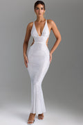 DressNovel Cut-Out Backless Maxi Dress in White