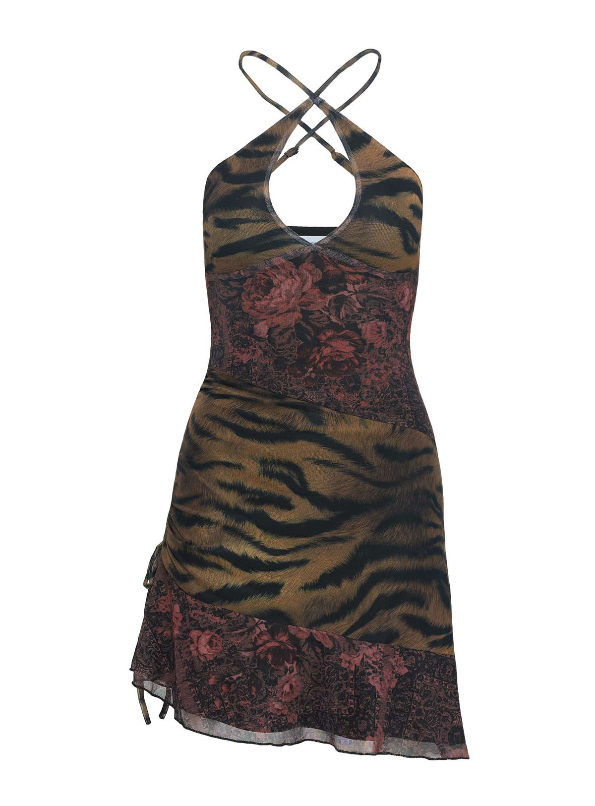 DressNovel Syrefena Halter Mini Dress Multi